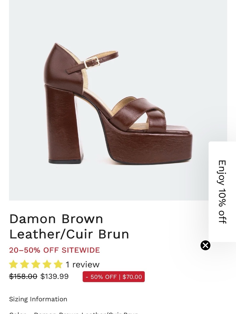 Platform Block Heel Sandals in Brown